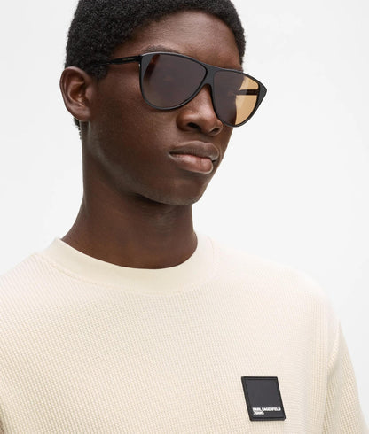 Karl Lagerfeld Waffle T-Shirt Whitecap Grey