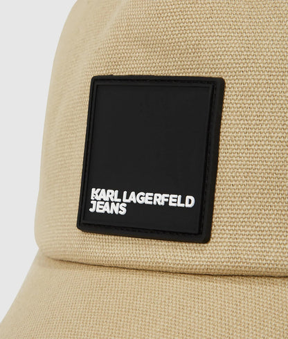 Karl Lagerfeld Logo Patch Cap Pale Khaki