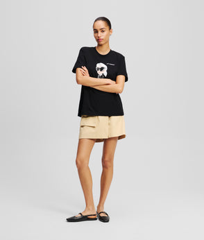 KarlLagerfeld Ikon Aquarelle Canvas Tote Bag Black