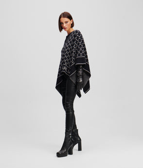 KarlLagerfeld Kessential Monogram Hard Trolley Case All Over Monogram Pattern Black