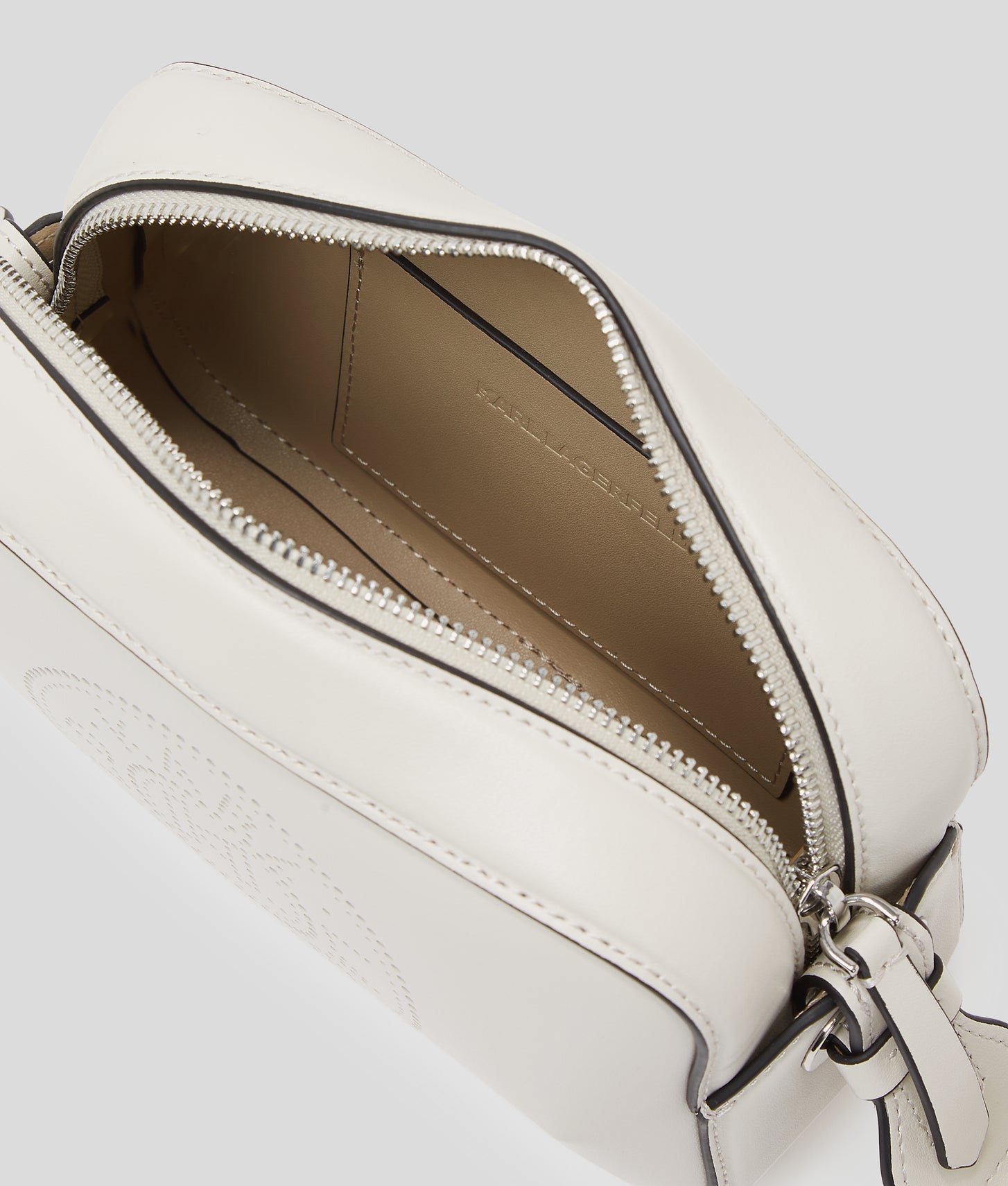 KarlLagerfeld Kcircle Perforated Crossbody Bag Cement