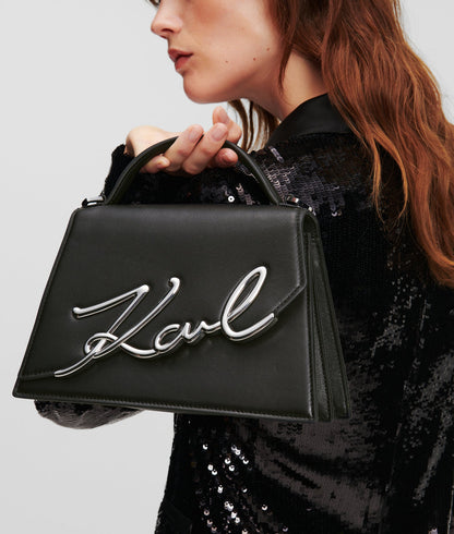 KarlLagerfeld Ksignature Medium Crossbody Bag Black-Nickel