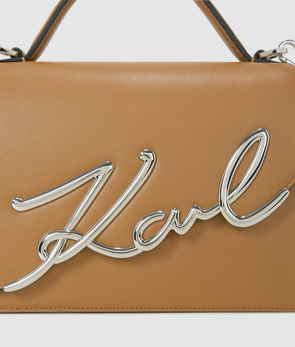 KarlLagerfeld Ksignature Medium Crossbody Bag Caramel