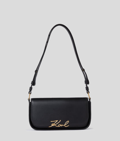 KarlLagerfeld Ksignature Two-Way Crossbody Bag Black-Vibration Gold