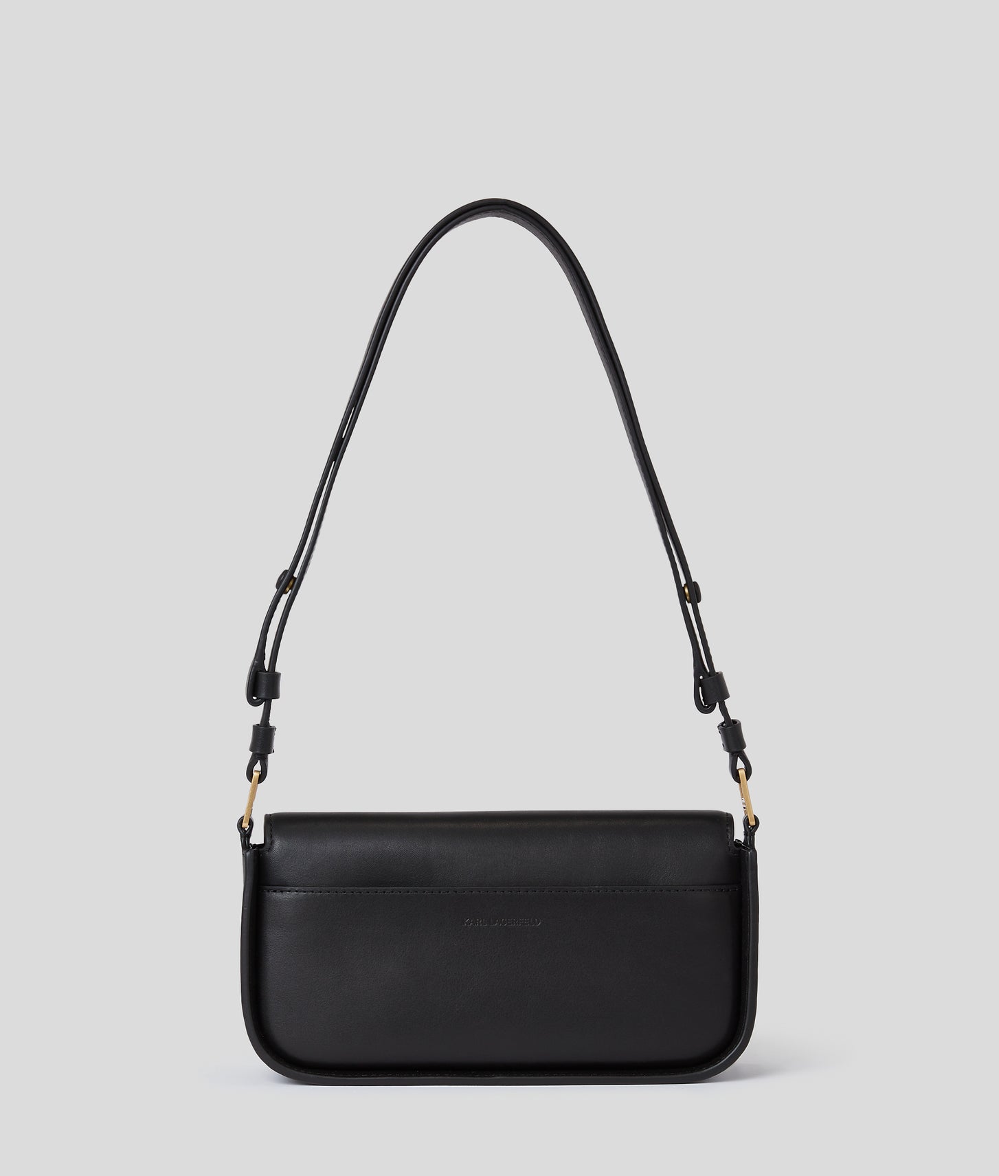 KarlLagerfeld Ksignature Two-Way Crossbody Bag Black-Vibration Gold
