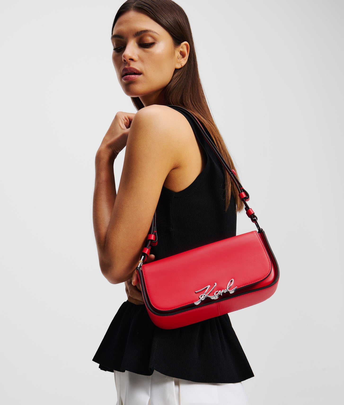 KarlLagerfeld Ksignature Two-Way Crossbody Bag Hibiscus