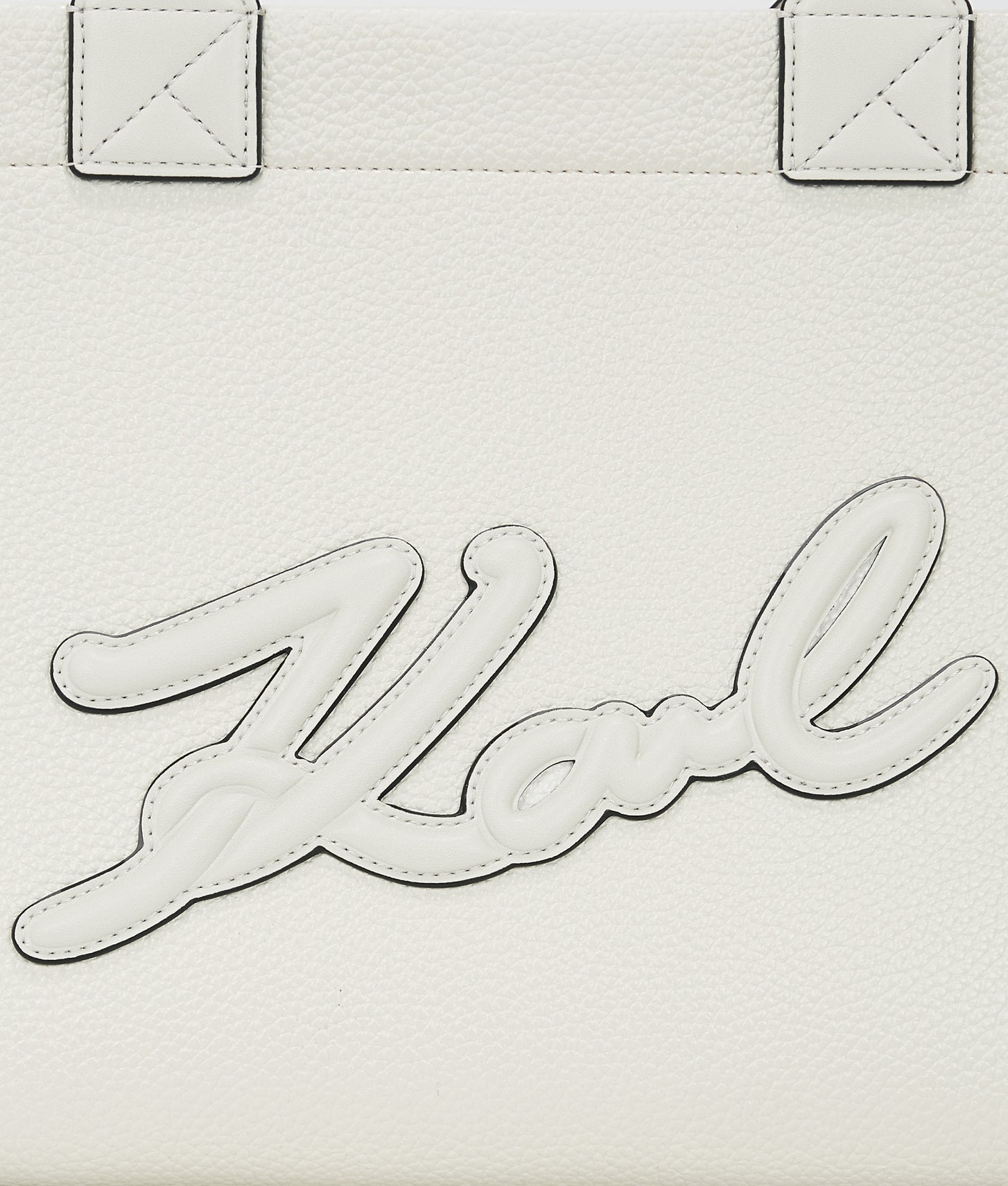 KarlLagerfeld Kskuare Grainy Medium Tote Bag Off White