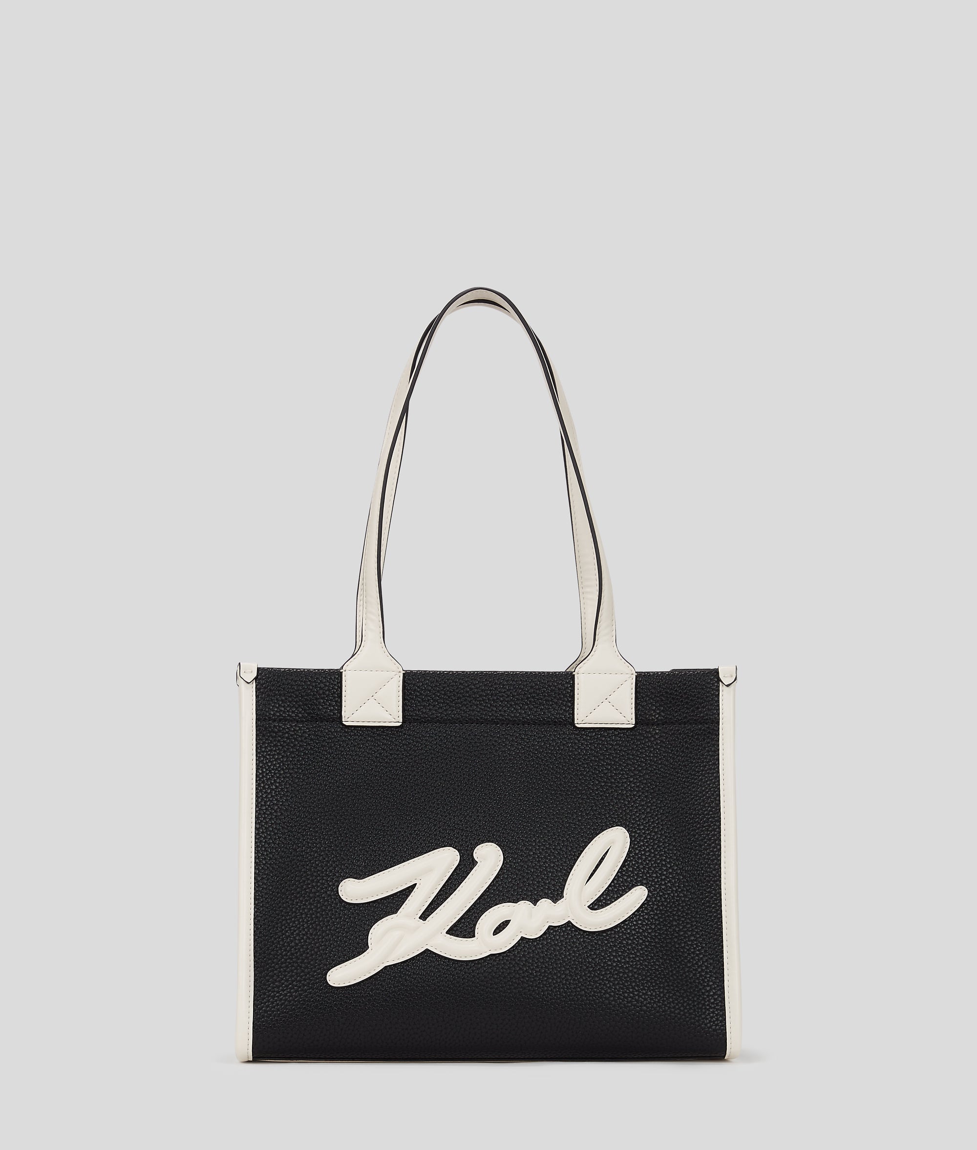 KarlLagerfeld Kskuare Grainy Medium Tote Bag Black/White