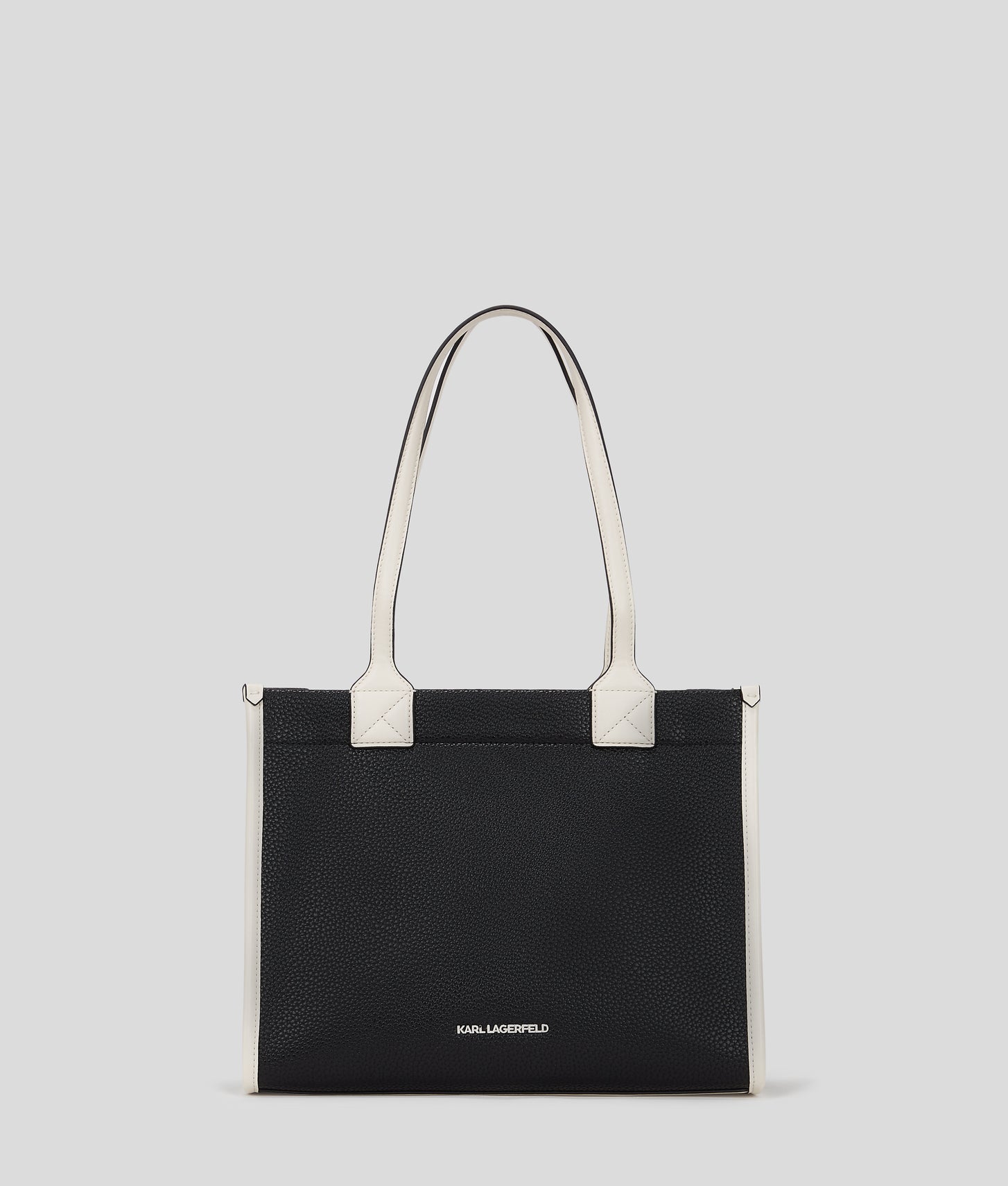 KarlLagerfeld Kskuare Grainy Medium Tote Bag Black/White