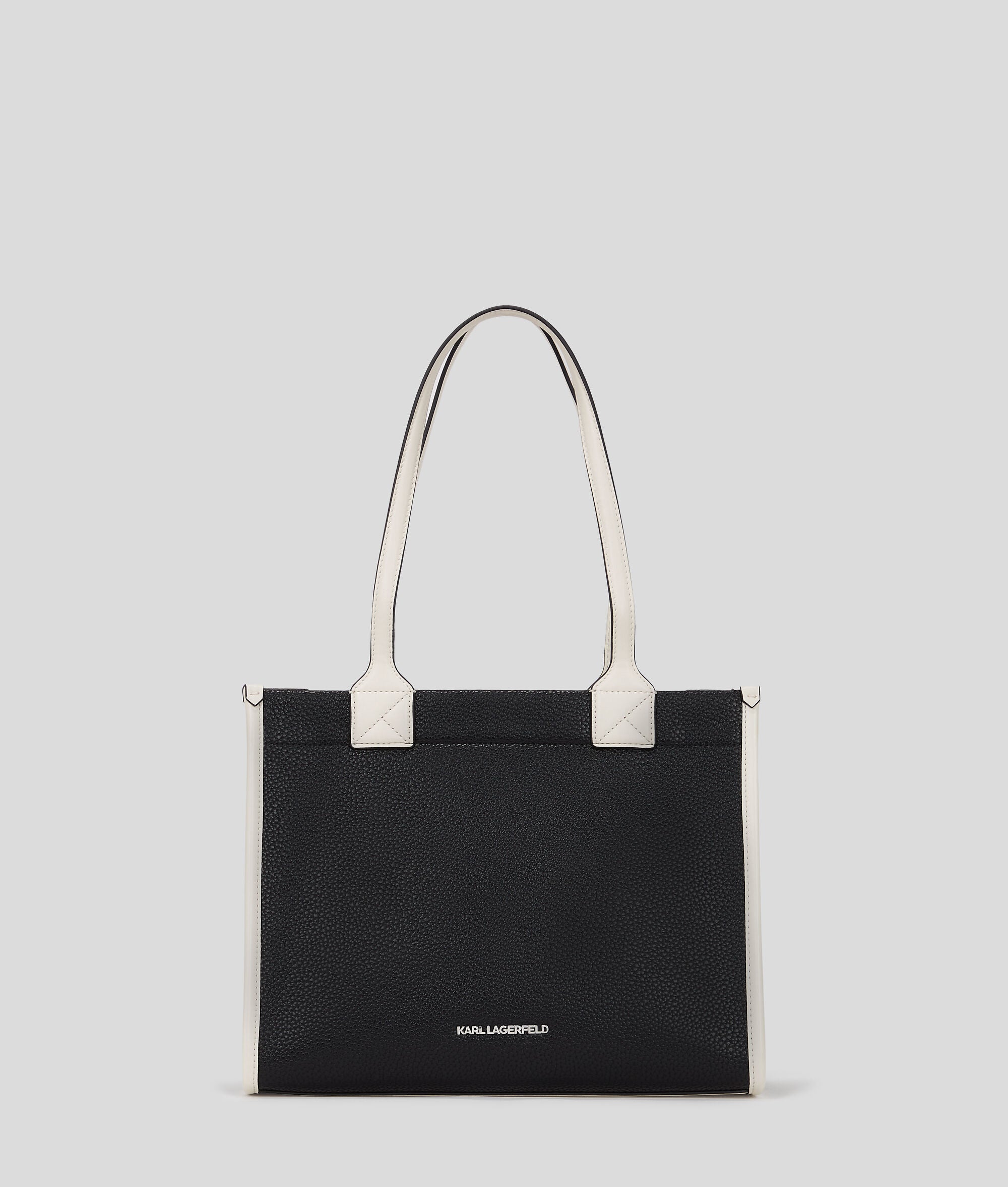 K/Skuare Grainy Medium Tote Bag Black/White Black/White