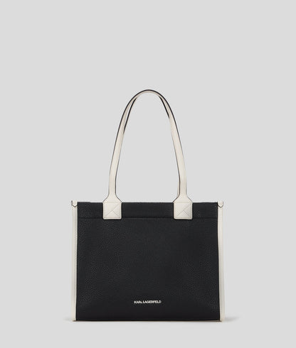KarlLagerfeld Kskuare Grainy Medium Tote Bag Black/White