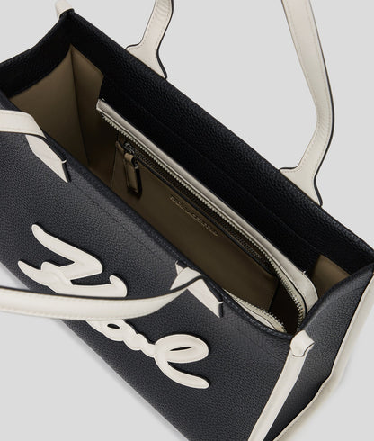 KarlLagerfeld Kskuare Grainy Medium Tote Bag Black/White