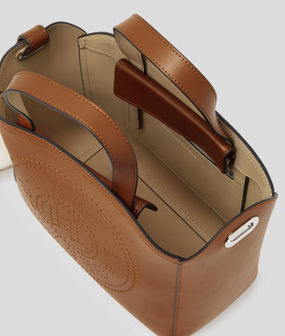 KarlLagerfeld Kcircle Perforated Small Tote Bag Dark Tan