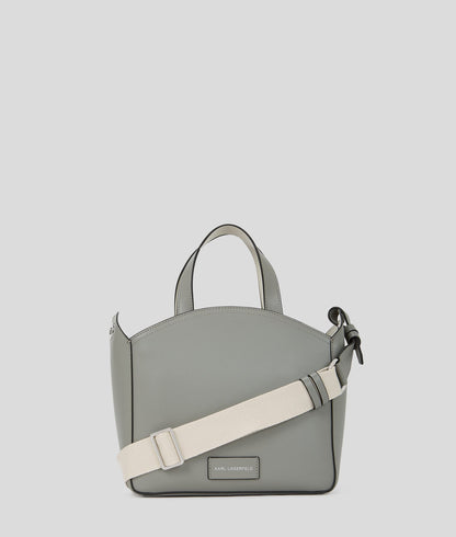 KarlLagerfeld Kcircle Perforated Small Tote Bag Cloud Grey