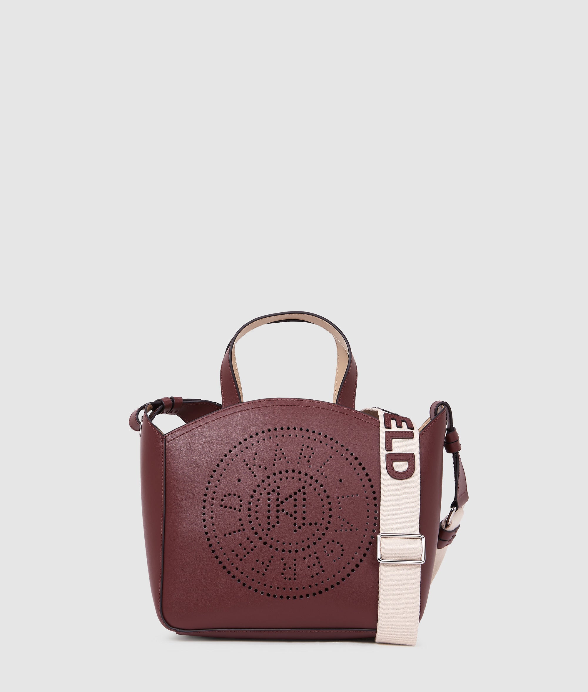 KarlLagerfeld Kcircle Perforated Small Tote Bag Windsor Wine