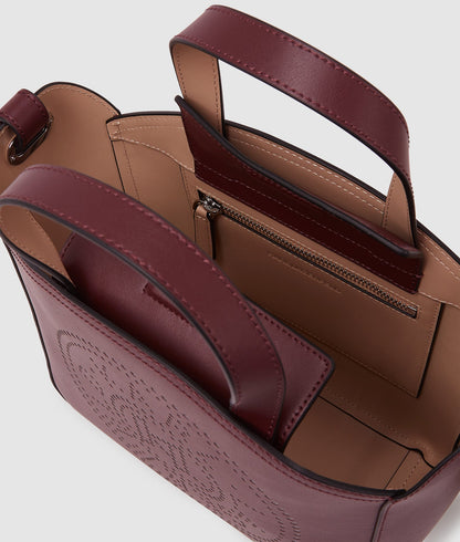 KarlLagerfeld Kcircle Perforated Small Tote Bag Windsor Wine