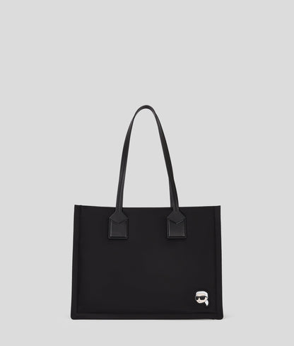 KarlLagerfeld Ikon Nylon Medium Square Tote Bag Black