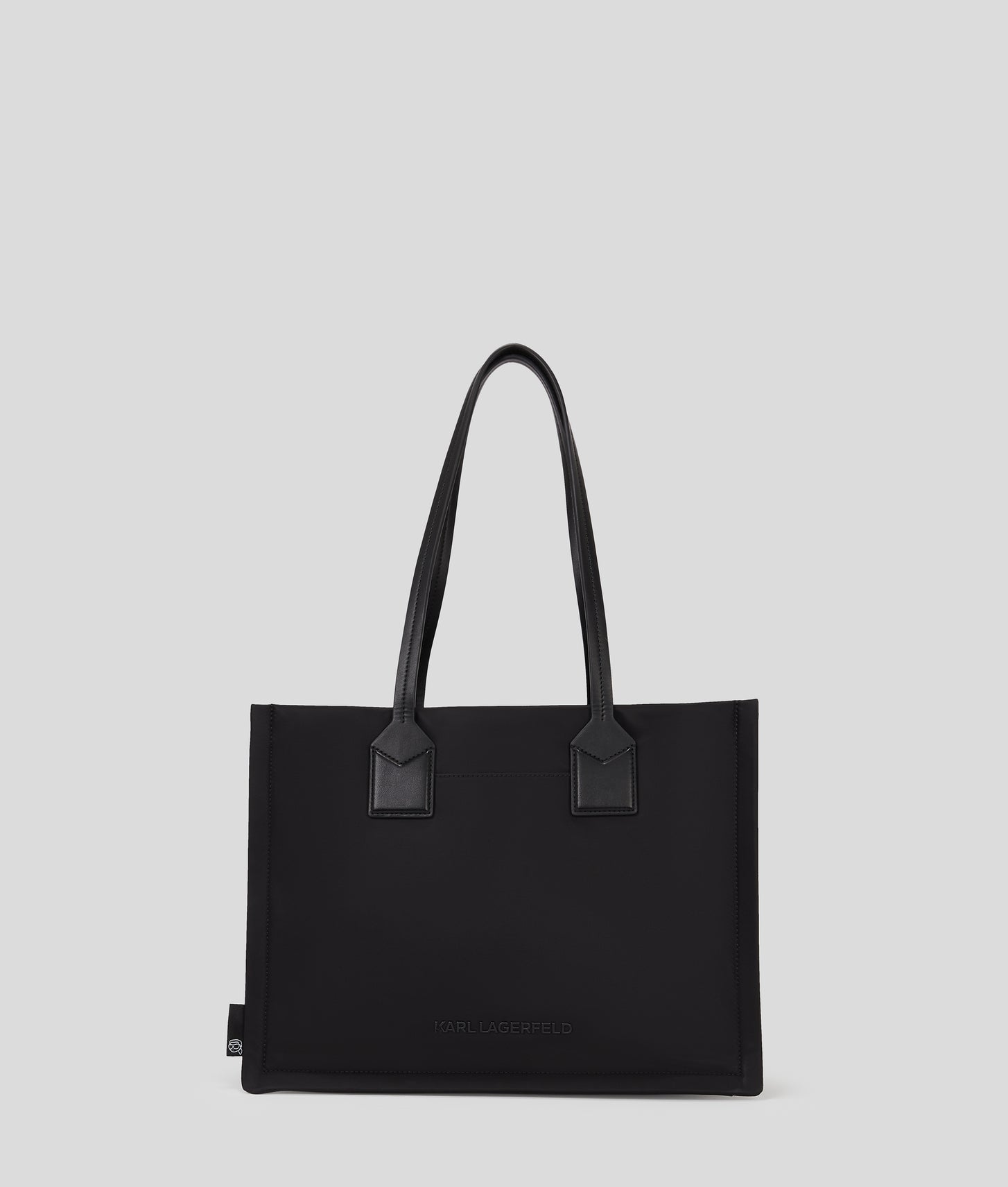 KarlLagerfeld Ikon Nylon Medium Square Tote Bag Black