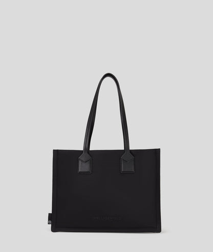 KarlLagerfeld Ikon Nylon Medium Square Tote Bag Black