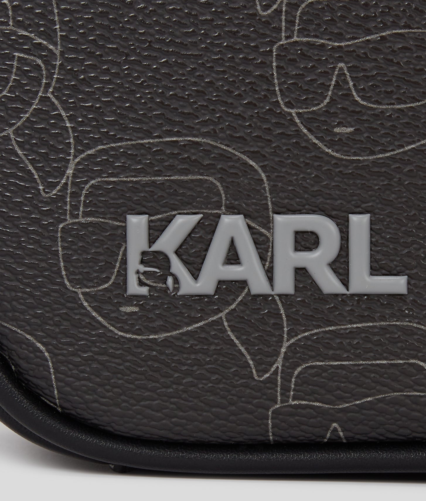 KarlLagerfeld Ikon Monogram Camera Bag Nft All Over Pattern Black
