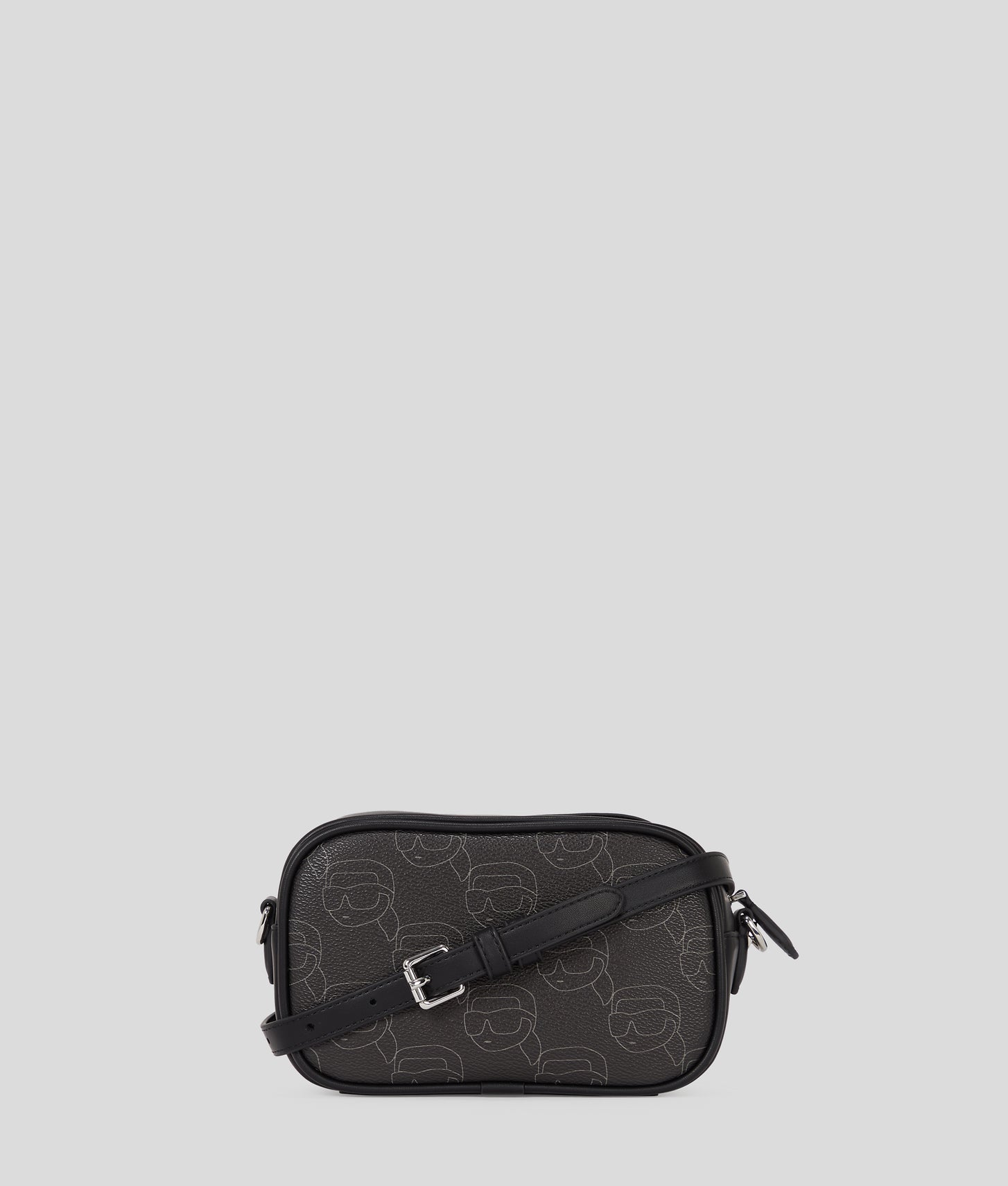 KarlLagerfeld Ikon Monogram Camera Bag Nft All Over Pattern Black