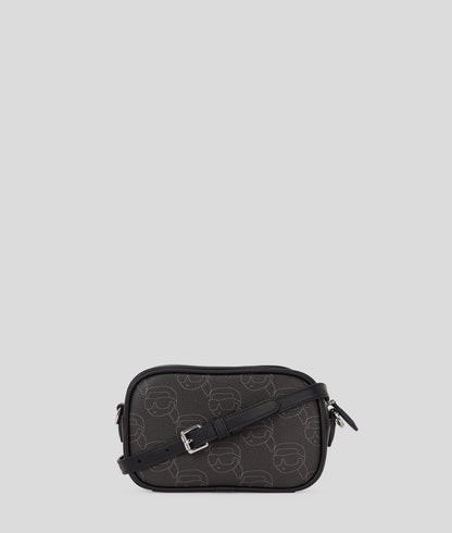 KarlLagerfeld Ikon Monogram Camera Bag Nft All Over Pattern Black
