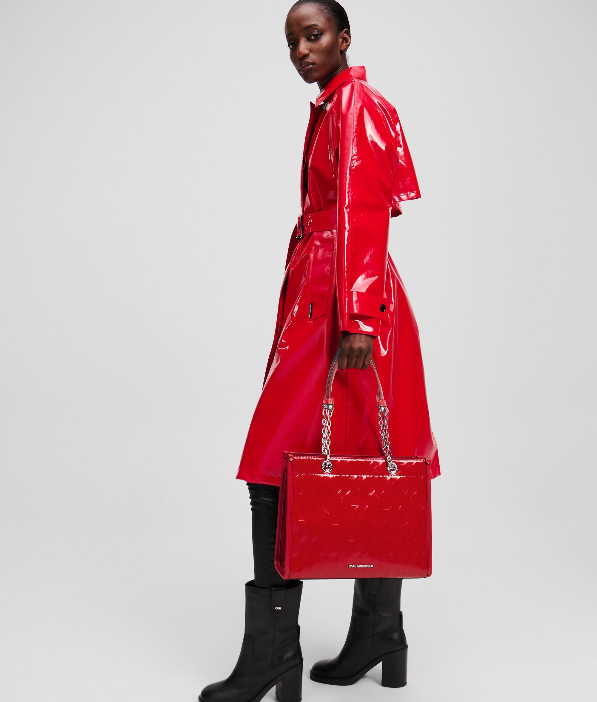 K/Skuare Shiny Medium Tote Bag Klassic Red Klassic Red