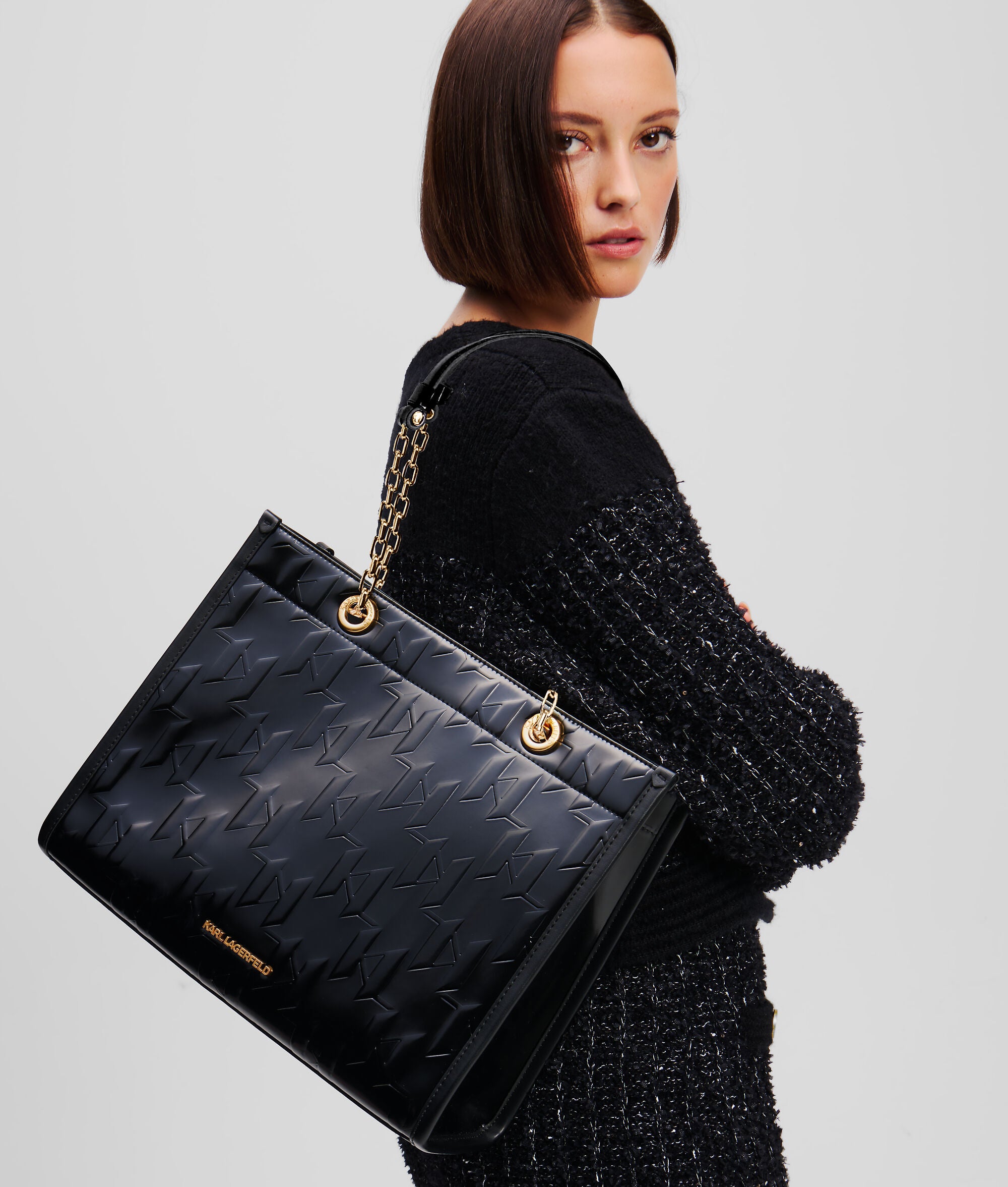 K/Skuare Shiny Medium Tote Bag Black Black