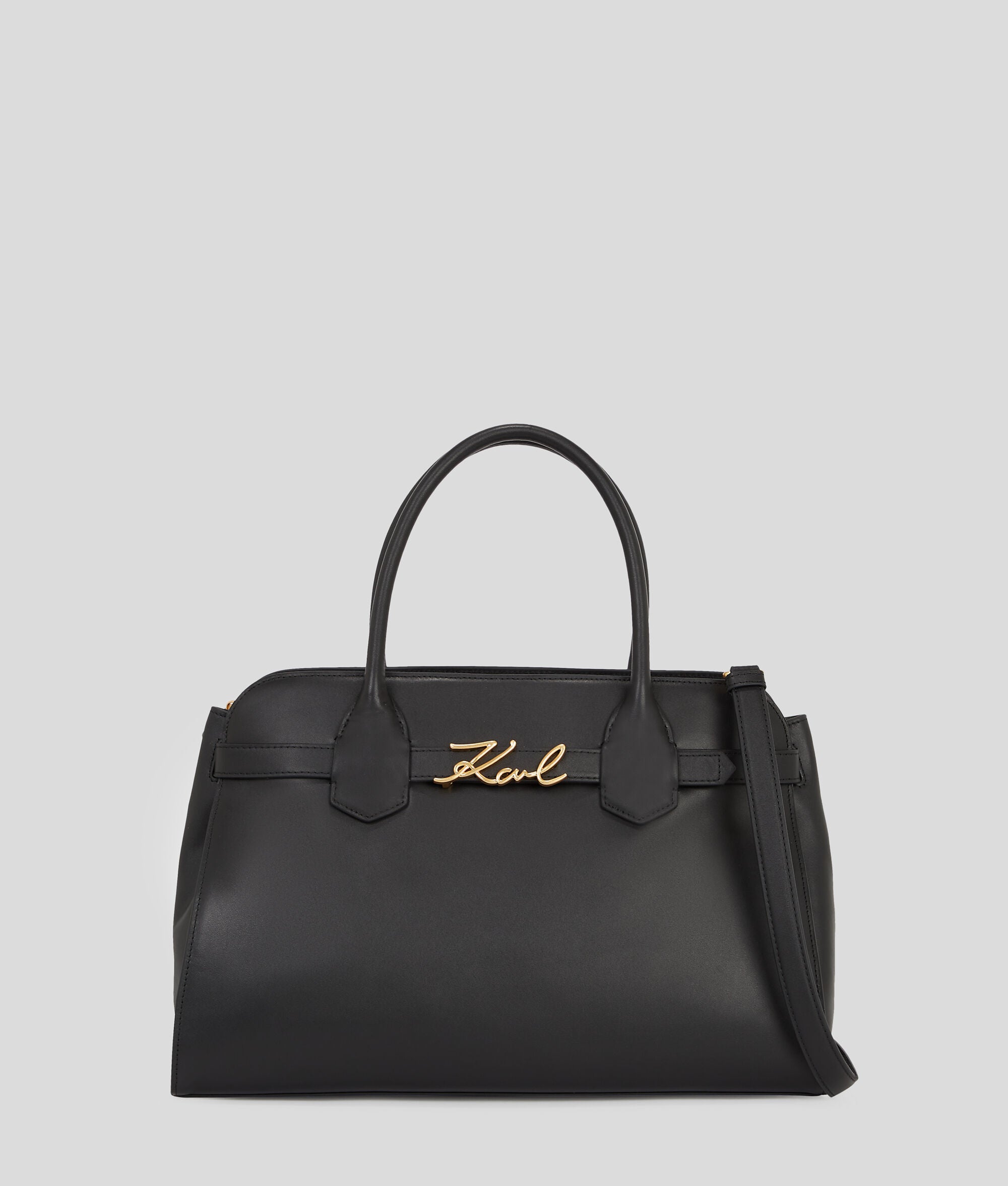 K/Signature Top-Handle Bag Black/Gold Black/Gold