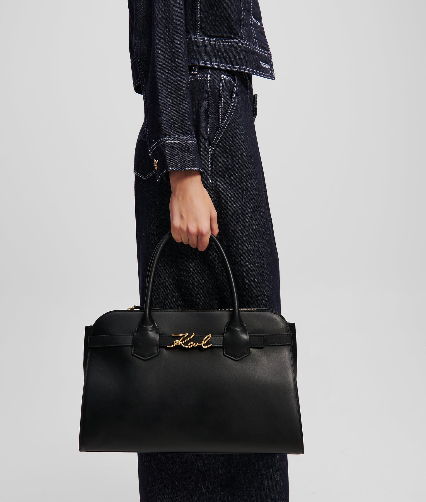 KarlLagerfeld Ksignature Top-Handle Bag Black/Gold