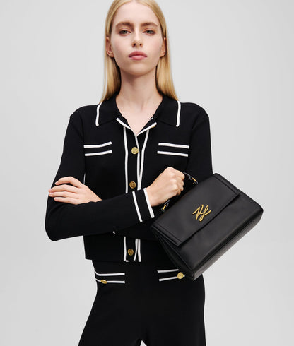 KarlLagerfeld Kautograph Top-Handle Crossbody Bag Black/Gold