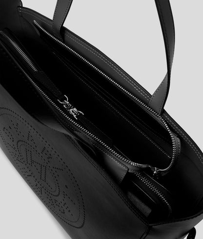 KarlLagerfeld Kcircle Perforated Tote Bag With Pouch Black