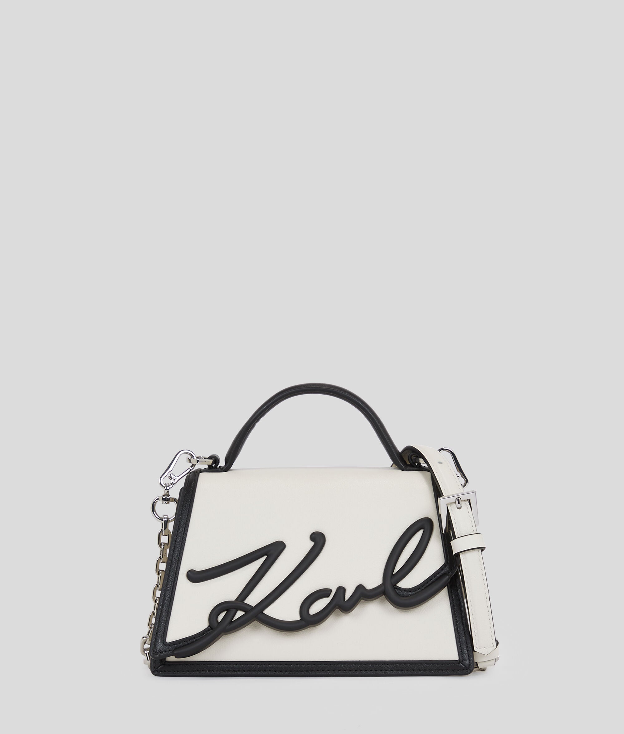K/Signature Small Crossbody Bag White/Black White/Black