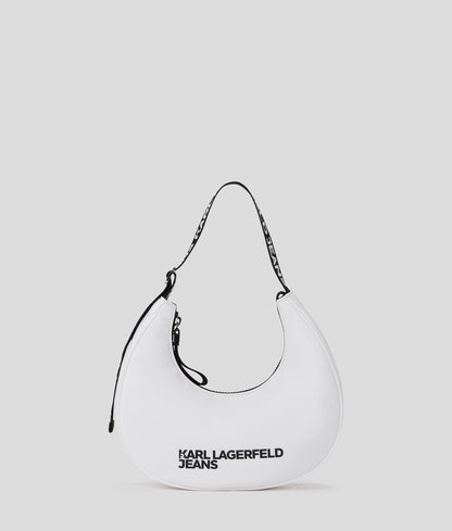 Nylon Half-Moon Shoulder Bag White White