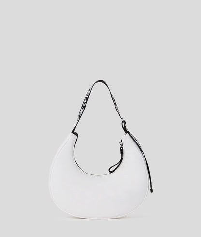 Nylon Half-Moon Shoulder Bag White White