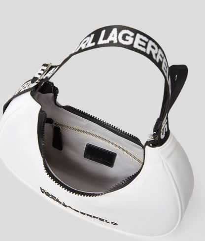 Nylon Half-Moon Shoulder Bag White White