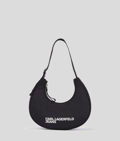 Nylon Half-Moon Shoulder Bag Black Black