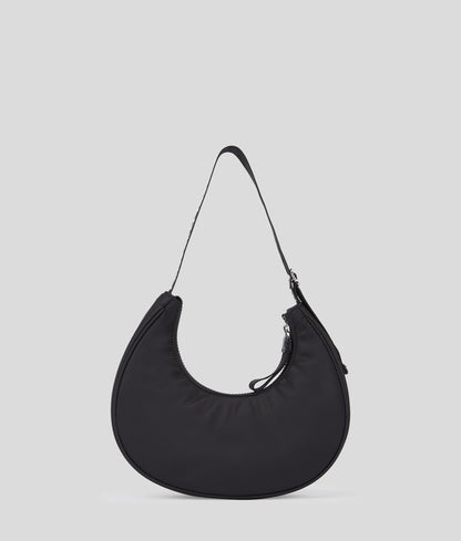 Nylon Half-Moon Shoulder Bag Black Black