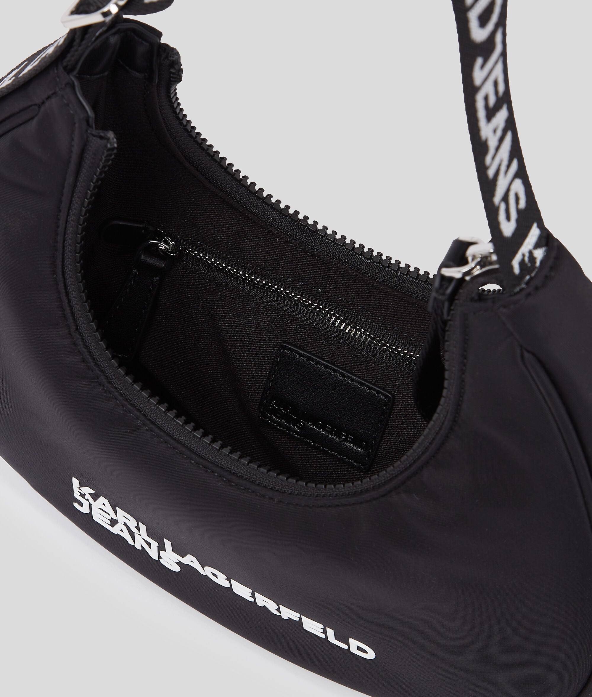 Nylon Half-Moon Shoulder Bag Black Black