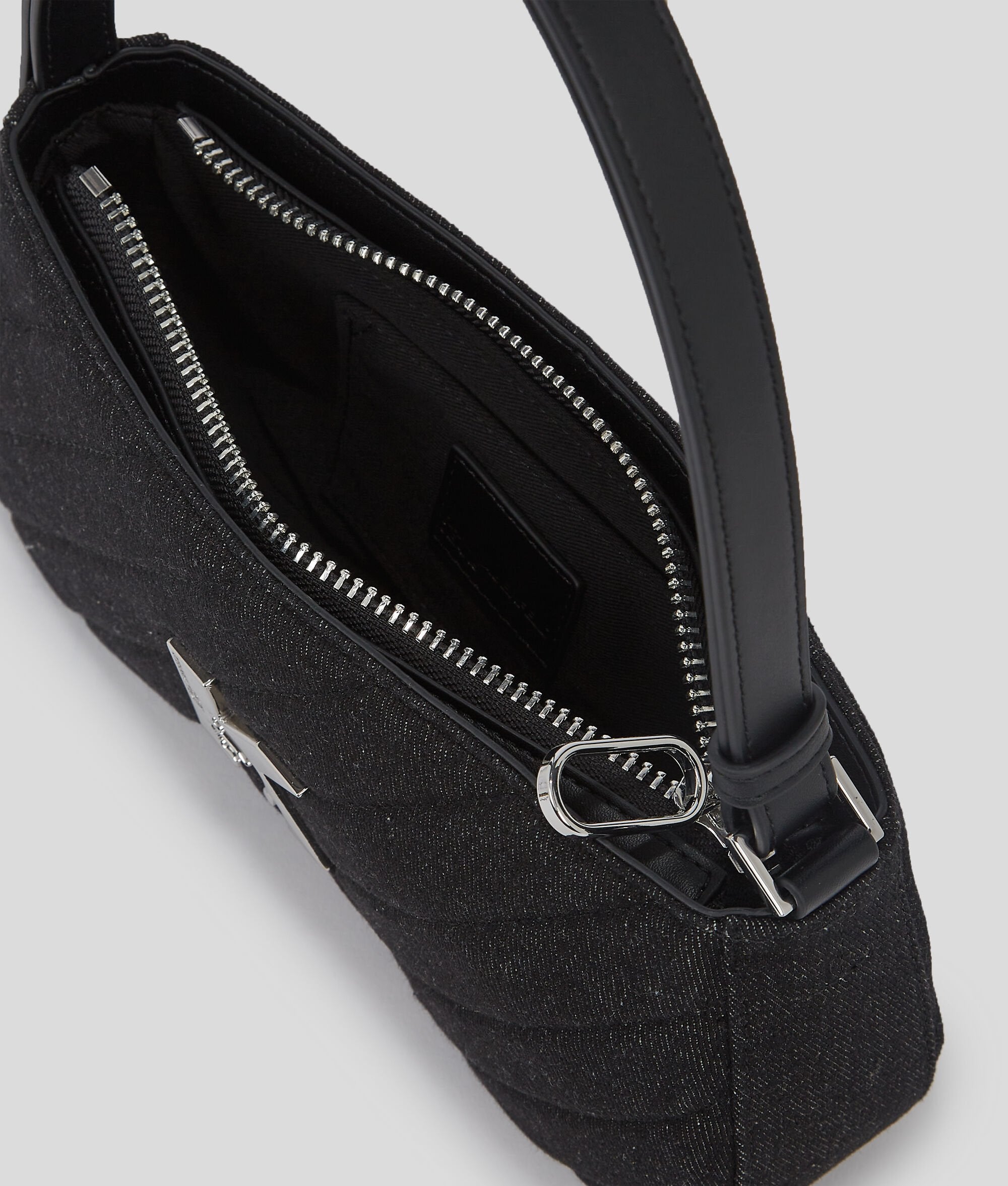 Sunglasses Quilted Shoulder Bag Black Denim Black Denim