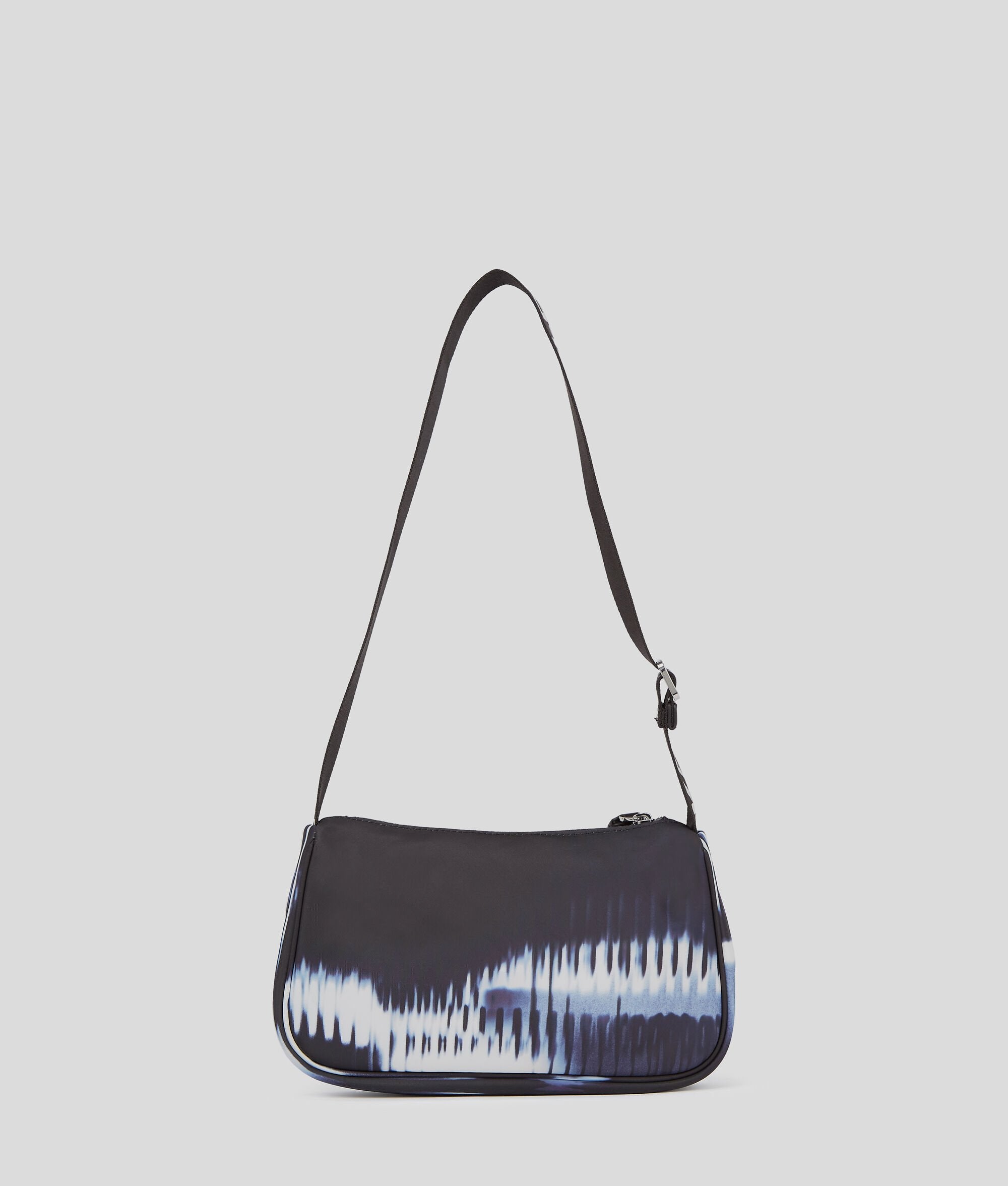 Glitch Print Nylon Shoulder Bag All Over Midnight Glitched Glass Pattern All Over Midnight Glitched Glass Pattern
