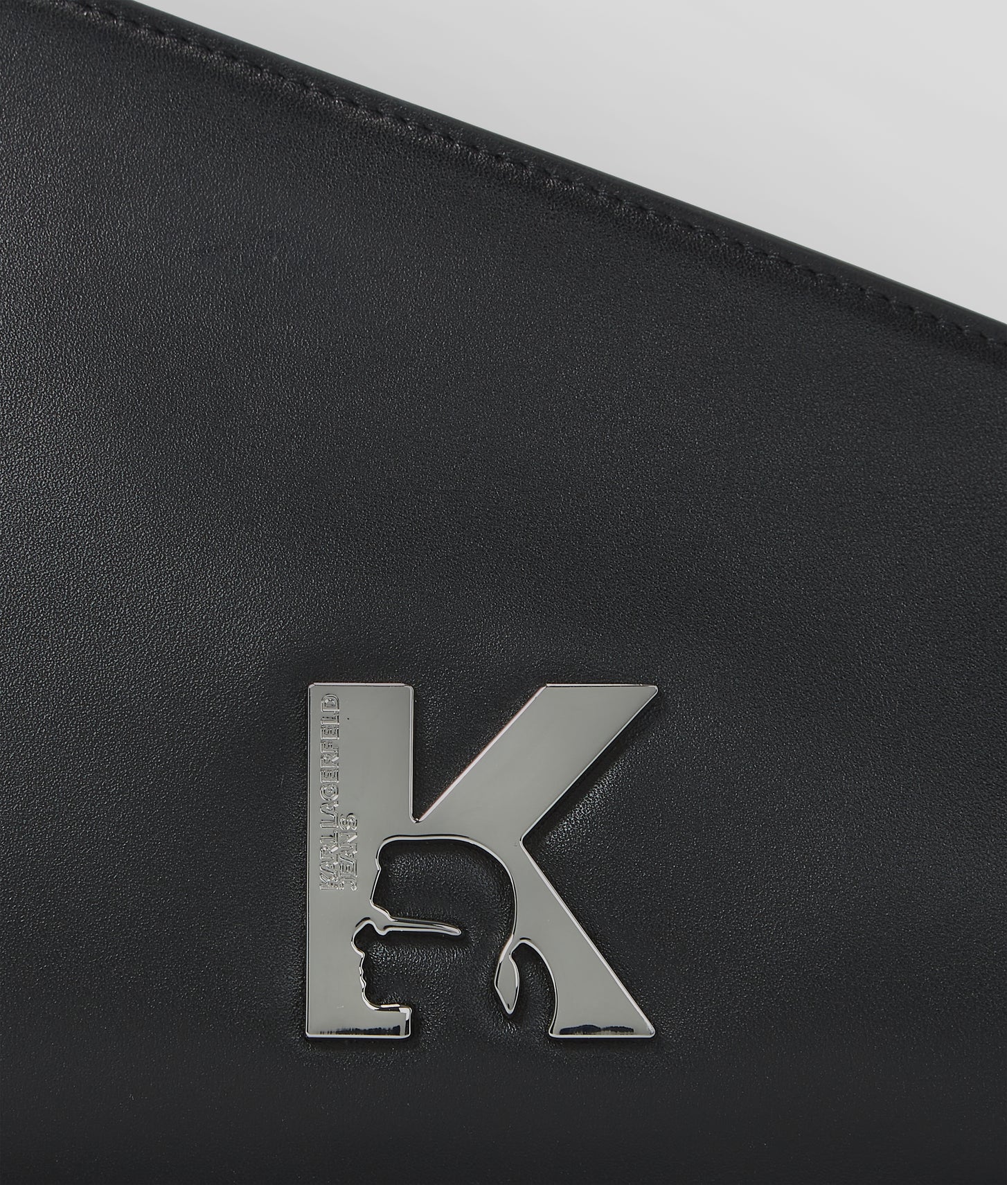 KarlLagerfeld Geo Leather Shoulder Bag Black