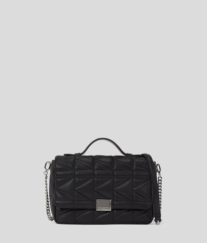 KarlLagerfeld Kkuilt Crossbody Top Handle Bag Black-Nickel