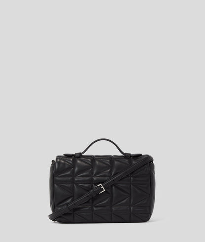 KarlLagerfeld Kkuilt Crossbody Top Handle Bag Black-Nickel