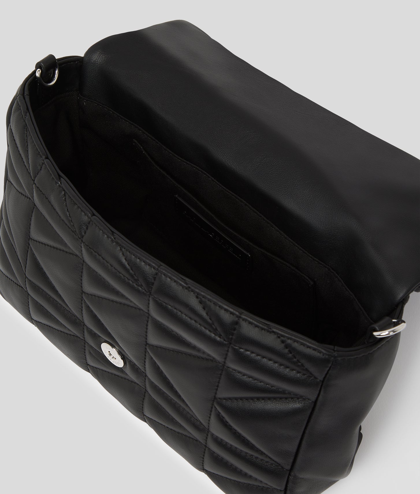 KarlLagerfeld Kkuilt Crossbody Top Handle Bag Black-Nickel