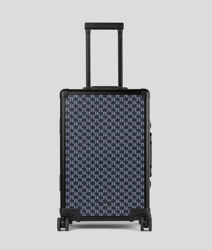 KarlLagerfeld Kvoyage Hard-Shell Trolley Case Navy Blue Monogram