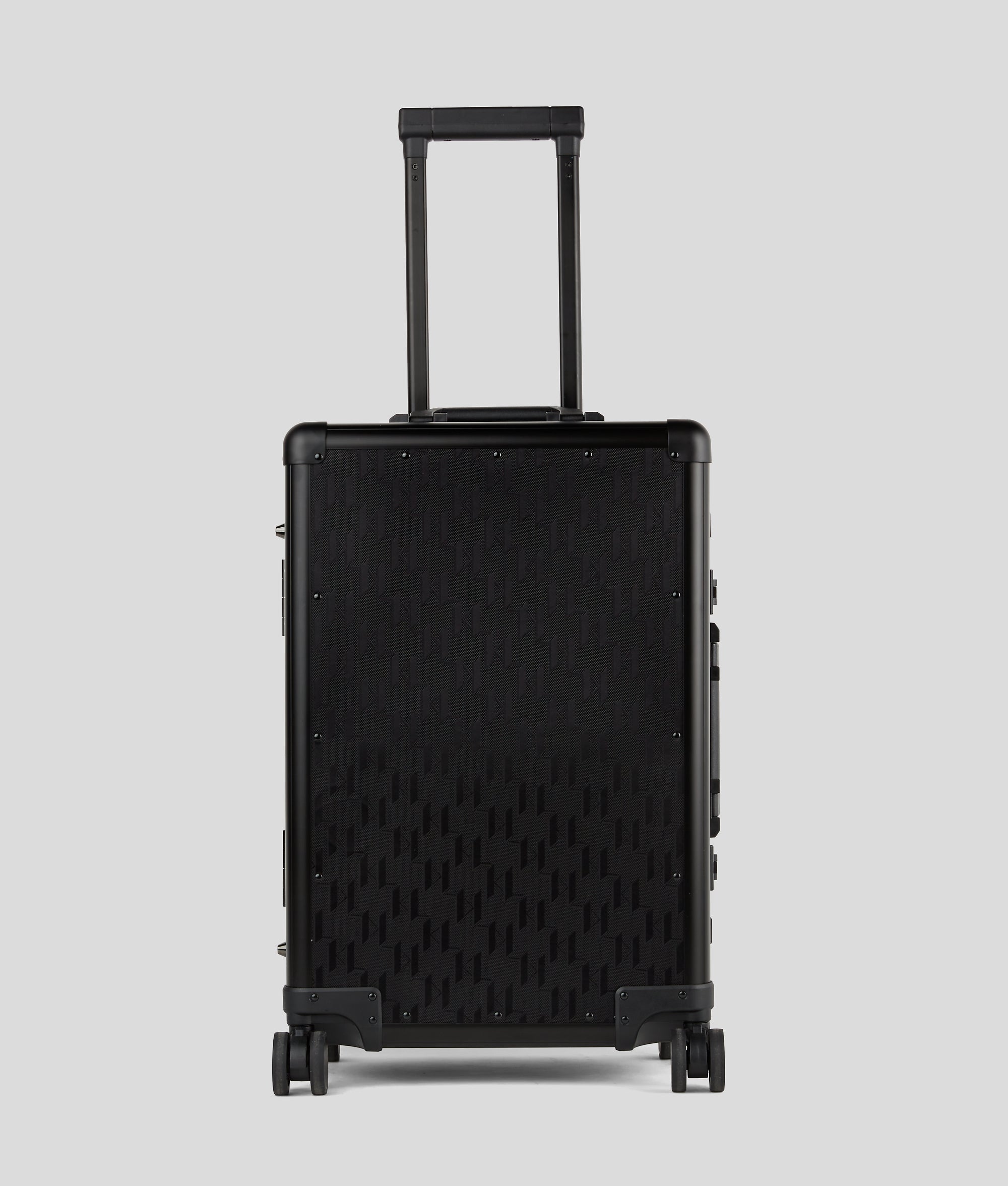KarlLagerfeld Kessential Monogram Hard Trolley Case All Over Monogram Pattern Black