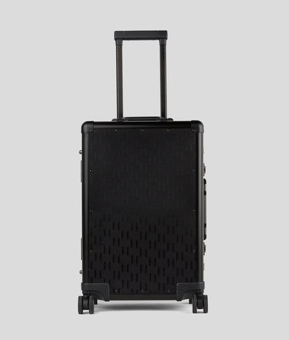 KarlLagerfeld Kessential Monogram Hard Trolley Case All Over Monogram Pattern Black