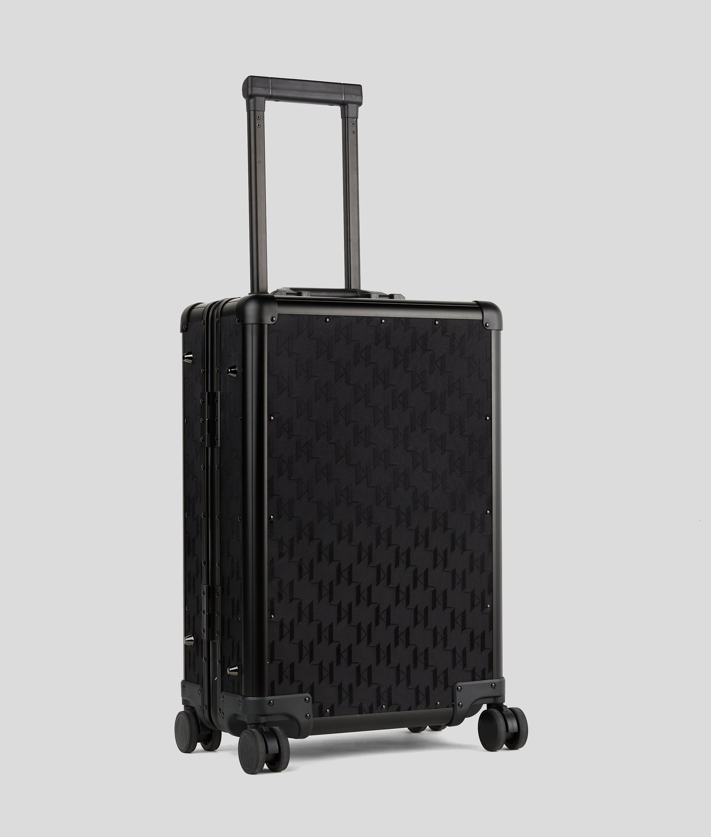 KarlLagerfeld Kessential Monogram Hard Trolley Case All Over Monogram Pattern Black