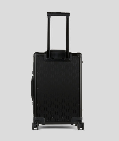 KarlLagerfeld Kessential Monogram Hard Trolley Case All Over Monogram Pattern Black